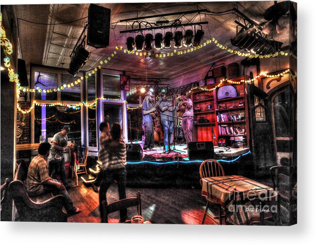 Band Acrylic Print featuring the photograph Band playing at Purple Fiddle by Dan Friend