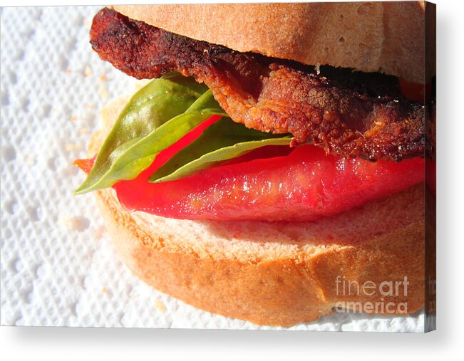 Sandwich Acrylic Print featuring the photograph BBT Bacon Basil Tomato by Kristy Jeppson