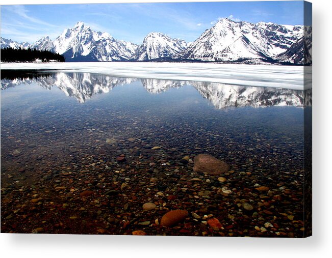 Jackson Lake Acrylic Print featuring the photograph Beneath The Reflection by Darlene Chissom