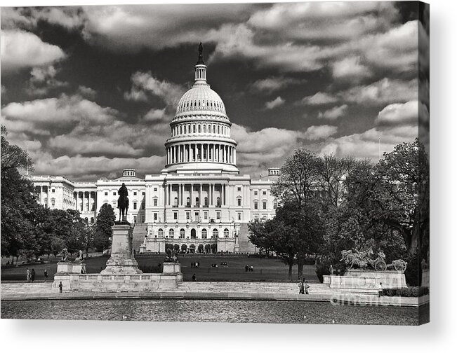 Us Capitol Acrylic Print featuring the photograph Black and White Capitol by Jim Moore