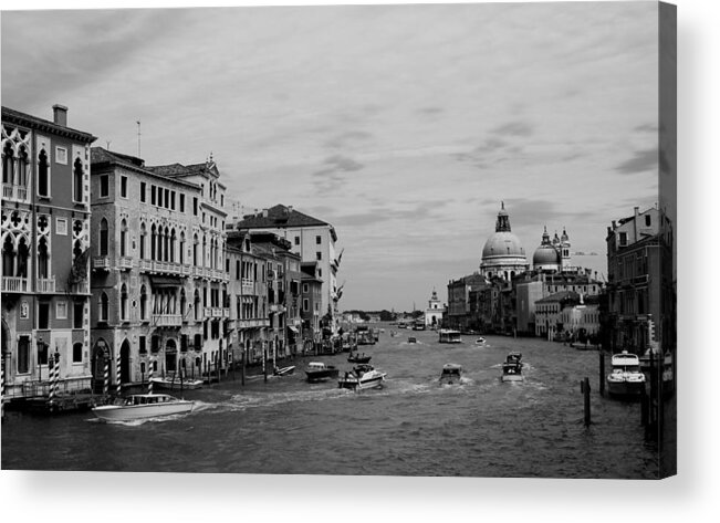 Venice Acrylic Print featuring the photograph Black and White Venice 3 by Andrew Fare