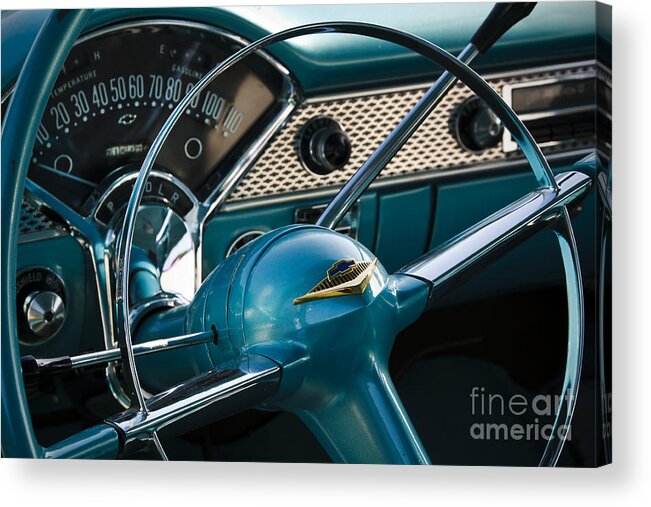 1955 Chevrolet Acrylic Print featuring the photograph Blue Belair by Dennis Hedberg