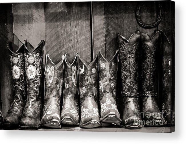 Cowboy Boot Acrylic Print featuring the photograph Boots by Sherry Davis