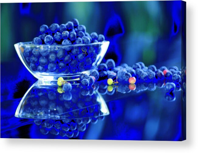 Blueberries Acrylic Print featuring the photograph Bowl of Blueberries by Douglas Pike