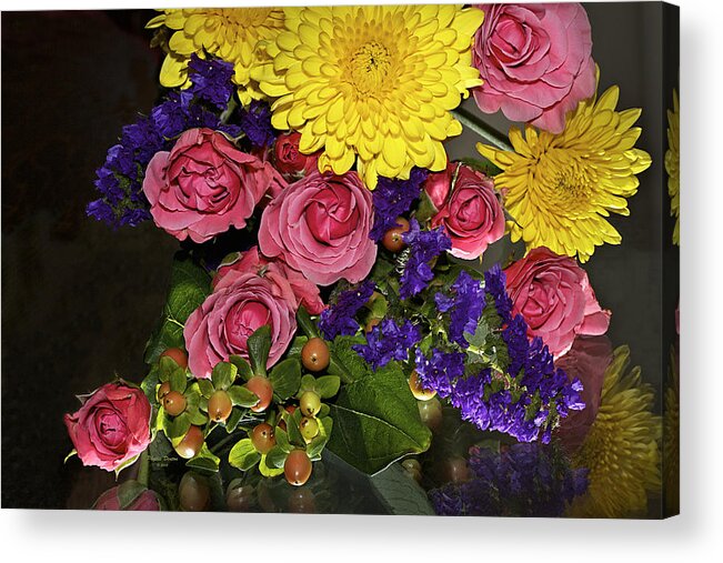 Flowers Acrylic Print featuring the photograph Brightly Reflected by Phyllis Denton