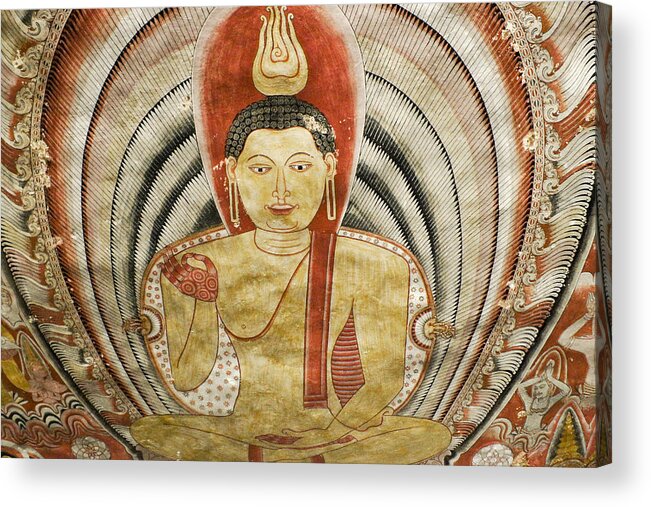 Asia Acrylic Print featuring the photograph Buddha Painting in Sri Lanka by Michele Burgess