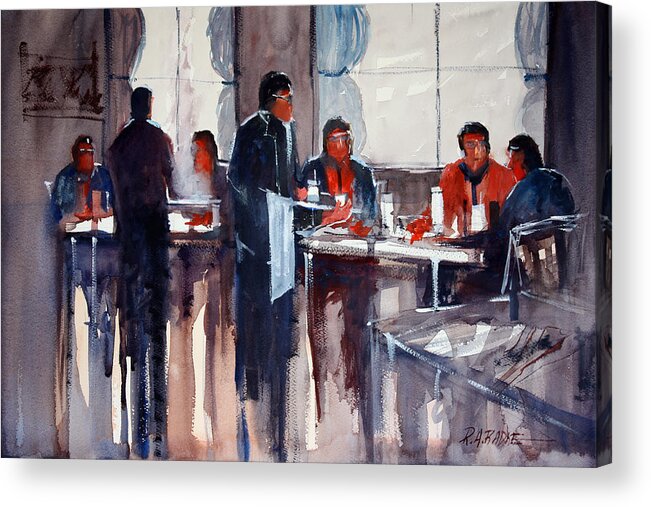 Ryan Radke Acrylic Print featuring the painting Business Lunch by Ryan Radke