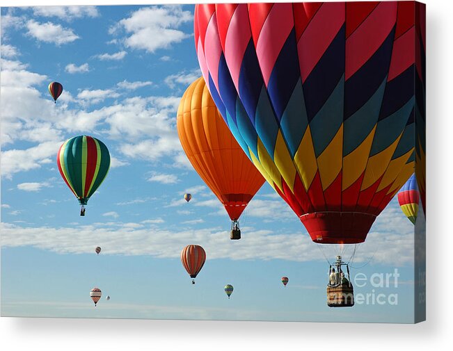 Hot Air Balloons Acrylic Print featuring the photograph Busy Times by Vivian Christopher
