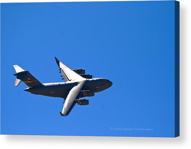 C-17 Acrylic Print featuring the photograph C-17 Turning Right by Dorothy Cunningham