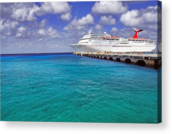 Cruise Acrylic Print featuring the photograph Carnival Elation Docked at Cozumel by Jason Politte