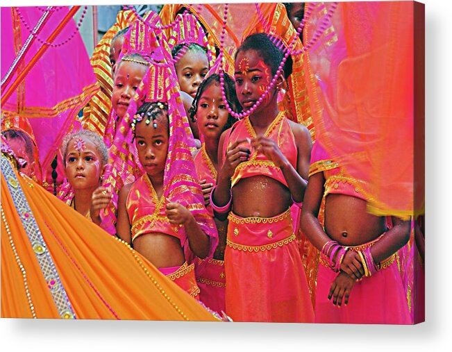 Carnival Acrylic Print featuring the photograph Carnival Kids- St Lucia by Chester Williams