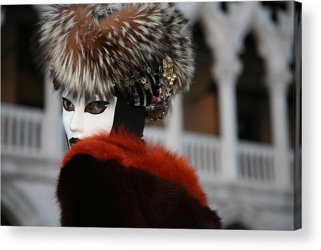 Venice Carnival Acrylic Print featuring the photograph Cecile - Over the Shoulder by Donna Corless