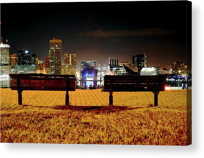 Bench Acrylic Print featuring the photograph Charm City View by La Dolce Vita