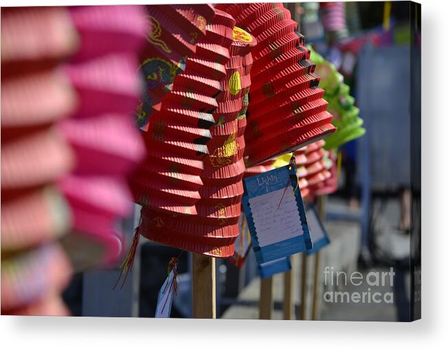 Dragon Boat Races Acrylic Print featuring the photograph Chinese Lanterns by Traci Cottingham