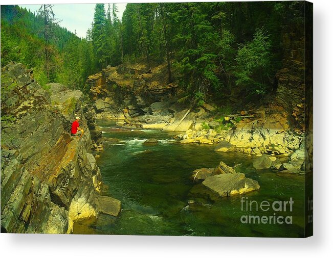 Yak River Acrylic Print featuring the photograph Cliff Over The Yak River by Jeff Swan