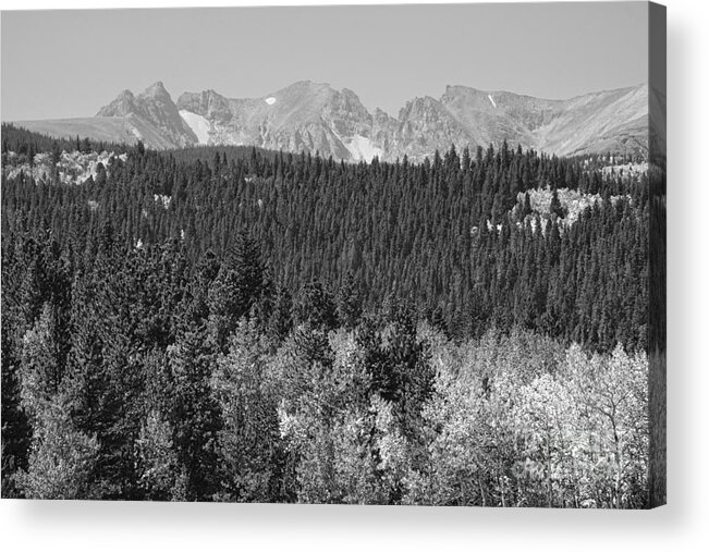 Colorado Acrylic Print featuring the photograph Colorado Rocky Mountain Continental Divide View BW by James BO Insogna