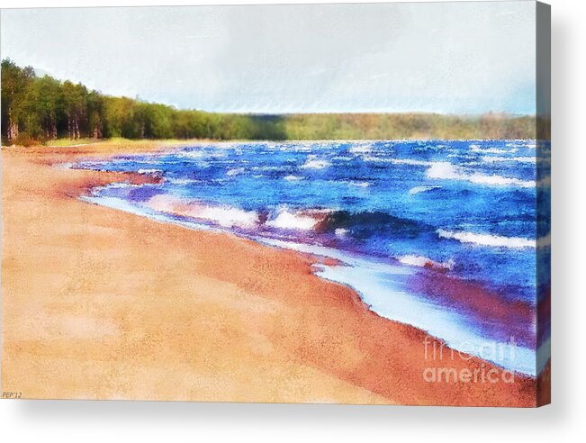 Marquette Acrylic Print featuring the photograph Colors of Water by Phil Perkins