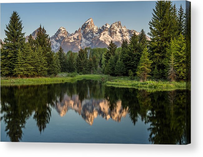 Schwabacher Landing Acrylic Print featuring the photograph Dawn at Schwabacher Landing by Greg Nyquist