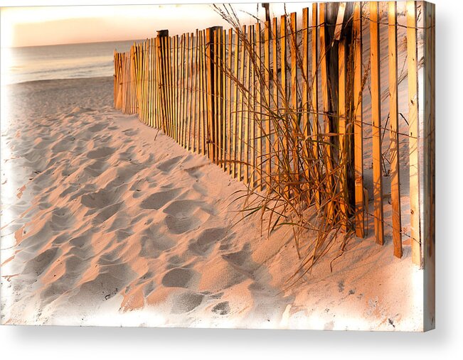 Alone Acrylic Print featuring the photograph Dune Fence by Kyle Lee