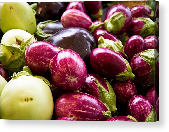 Vegetable Acrylic Print featuring the photograph Eggplant Eggplant And Eggplant by Dina Calvarese