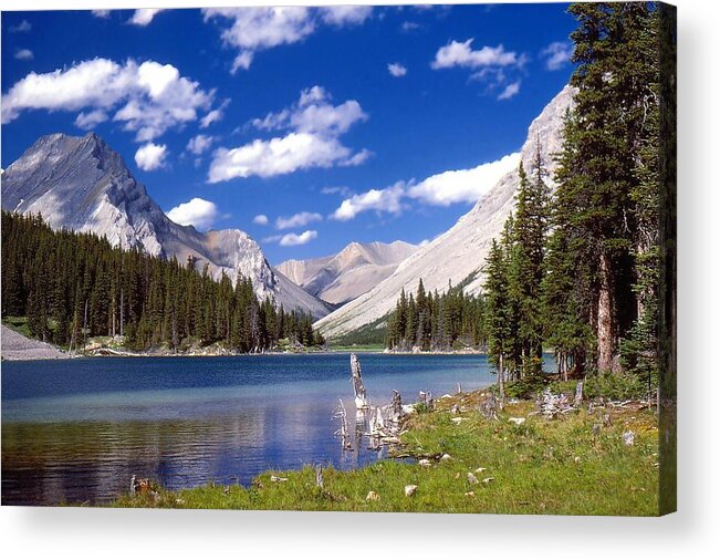 mountain Lakes Acrylic Print featuring the photograph Elbow Lake by Jim Sauchyn