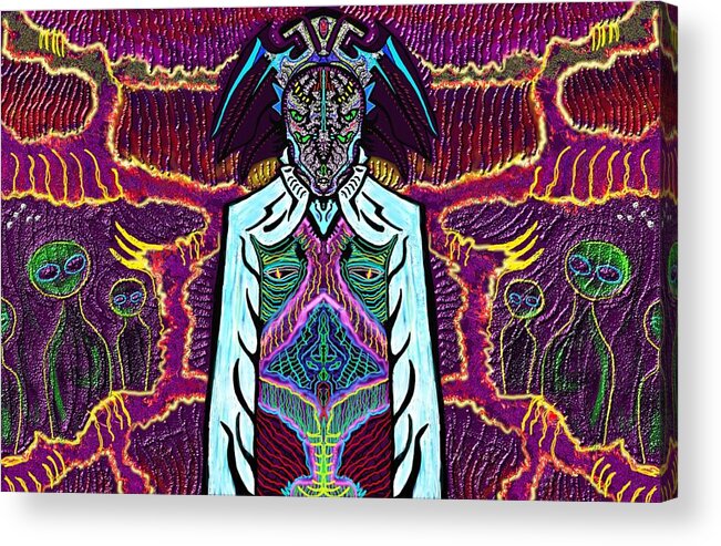 Entity Acrylic Print featuring the mixed media Entity by Myztico Campo