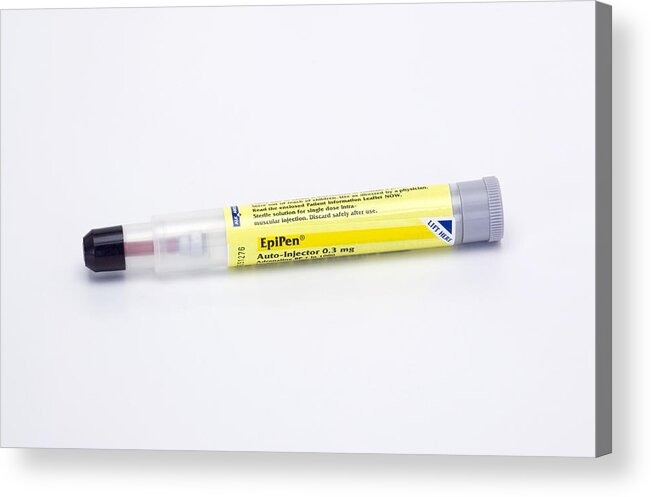Epipen Acrylic Print featuring the photograph Epipen Adrenaline Syringe by Paul Rapson