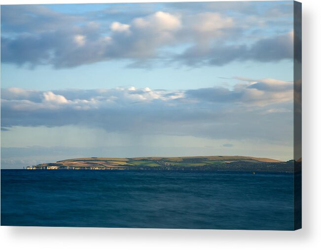Bournemouth Acrylic Print featuring the photograph Evening light across Handfast point by Ian Middleton