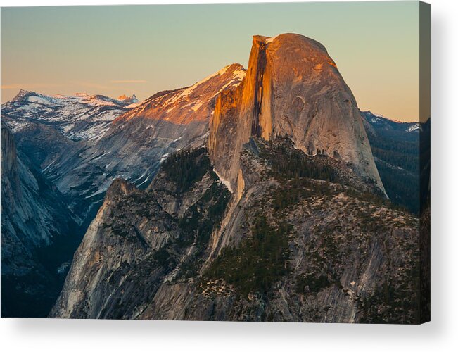 Landscape Acrylic Print featuring the photograph Fading Light On Half Dome by Marc Crumpler