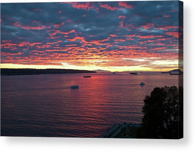Sunset Acrylic Print featuring the photograph Fiery sunset view by Terry Dadswell