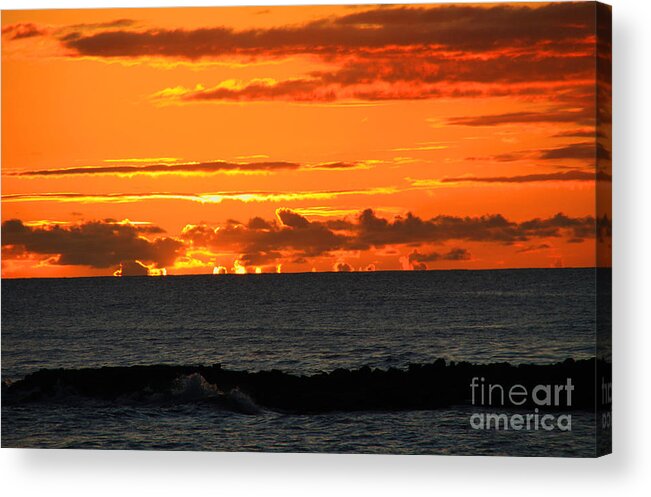 Sunset Acrylic Print featuring the photograph Fire and water by Dana Kern