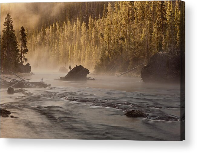 Idaho Acrylic Print featuring the photograph Firehole River at Sunrise by D Robert Franz