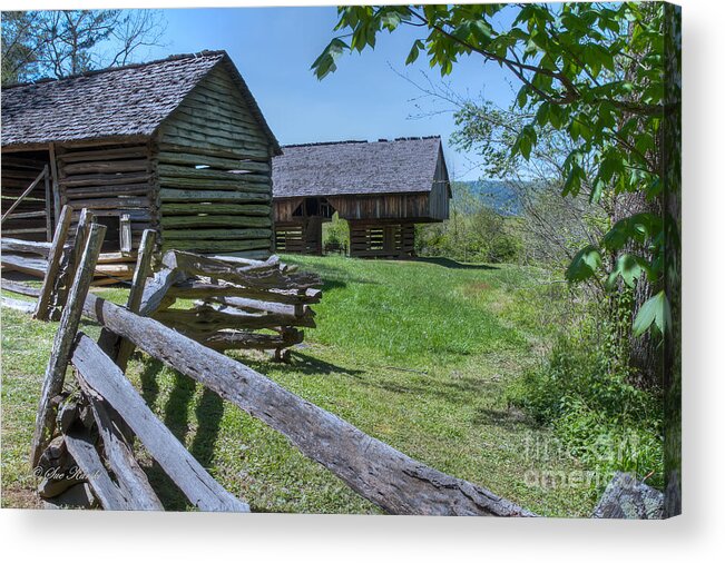 Smoky Mountains Acrylic Print featuring the photograph Follow the Fence by Sue Karski