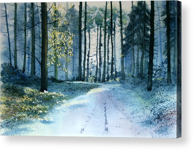 Traditional Painting Acrylic Print featuring the painting Forest Light by Glenn Marshall