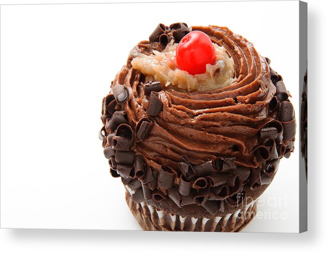 Andee Design German Chocolate Acrylic Print featuring the photograph German Chocolate Cupcake 1 by Andee Design