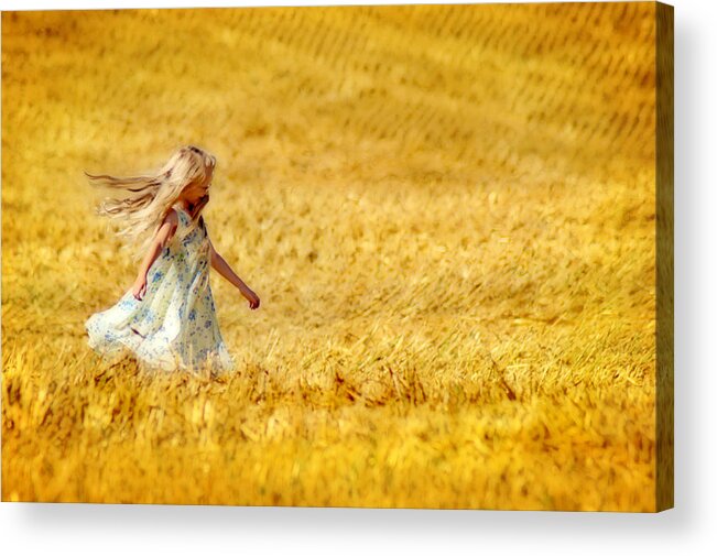 Girl Acrylic Print featuring the photograph Girl with the Golden Locks by Bill Pevlor