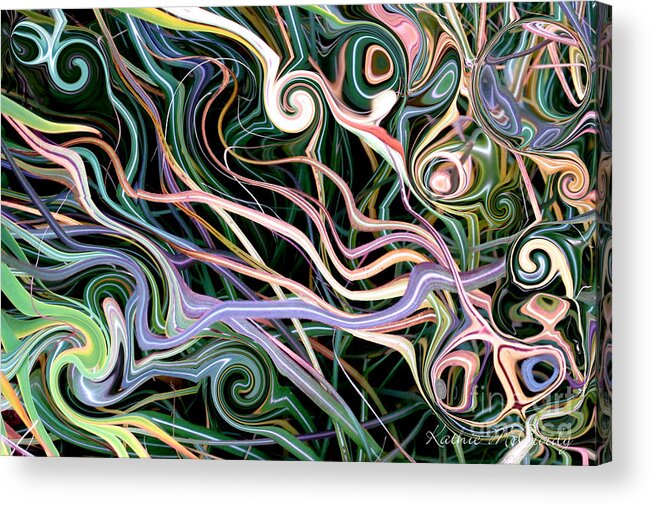 Contemporary Acrylic Print featuring the photograph Grass Swirls and Circles by Kathie McCurdy
