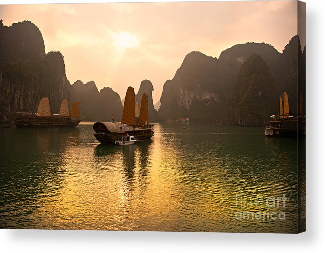 Halong Bay Acrylic Print featuring the photograph Halong Bay - Vietnam by Luciano Mortula