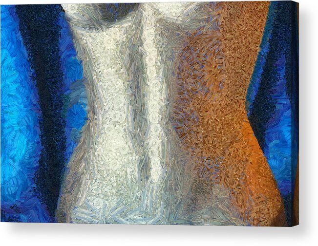 Female Acrylic Print featuring the mixed media Her Figure 1 by Angelina Tamez