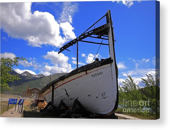 Yukon Acrylic Print featuring the photograph Historic Steamboat in Yukon by Charline Xia
