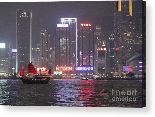 Boat Acrylic Print featuring the photograph Hong Kong by Milena Boeva