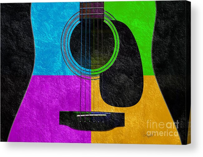 Hour Glass Guitar Acrylic Print featuring the photograph Hour Glass Guitar 4 Colors 3 by Andee Design