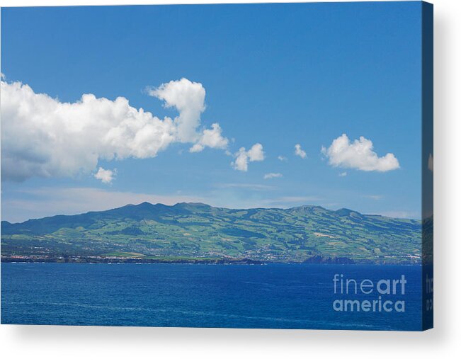 Island Acrylic Print featuring the photograph Island on the horizon by Gaspar Avila
