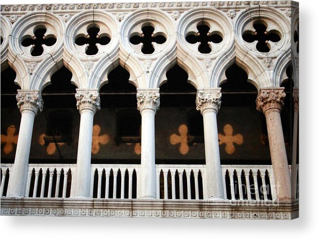 Venice Acrylic Print featuring the mixed media Italian Arches by Linda Woods
