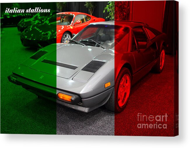 Italian Stallion Acrylic Print featuring the photograph Italian Stallions . 1984 Ferrari 308 GTS QV by Wingsdomain Art and Photography