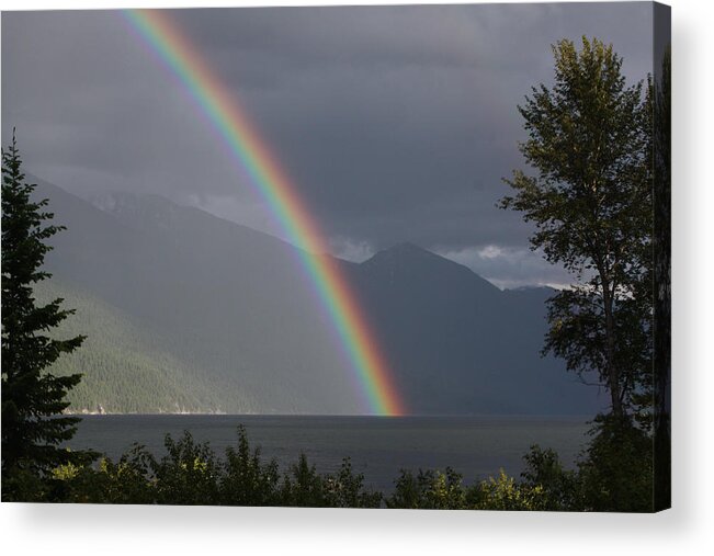 Rainbow Acrylic Print featuring the photograph Kootenay Rainbow by Cathie Douglas