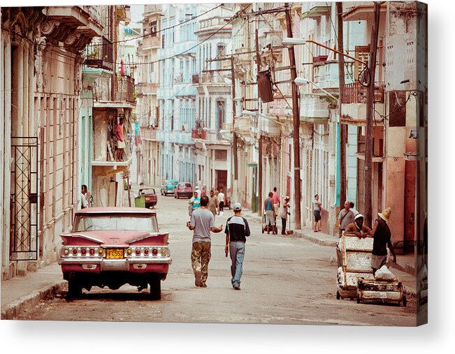 Cuba Acrylic Print featuring the photograph La calle by Nicole Neuefeind