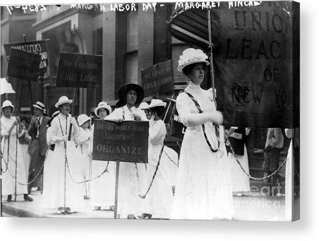 Labor Day Parade Acrylic Print featuring the photograph Labor Day Parade In New York City by Photo Researchers