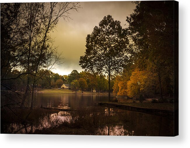 Trees Acrylic Print featuring the photograph Lakefront Evening by Barry Jones