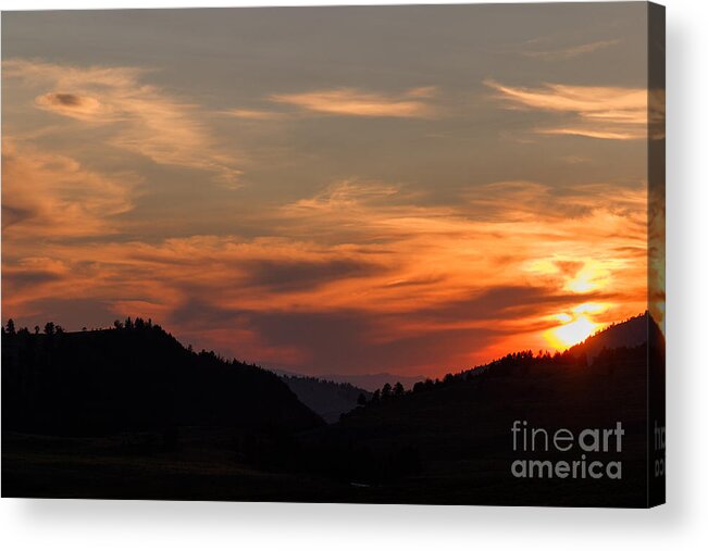 Lamar Valley Sunset Acrylic Print featuring the photograph Lamar Valley Sunset by Charles Kozierok